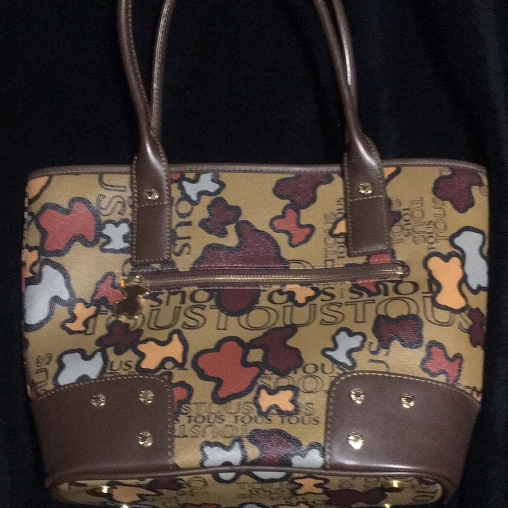 Tous medium size brown tan gray yellow hand bag - Picture 8 of 16